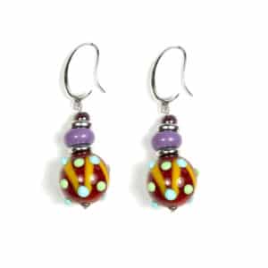 Antica Murrina. Boucles d'Oreilles Ipanema Rouges