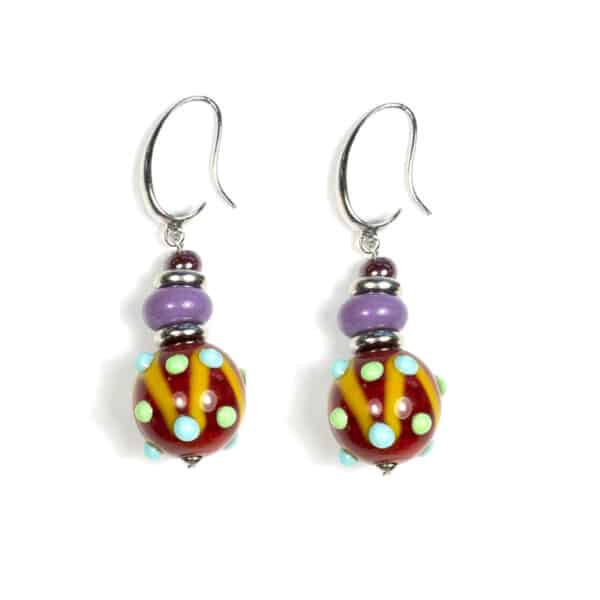 Antica Murrina. Boucles d'Oreilles Ipanema Rouges