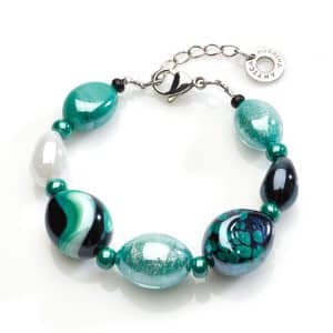 Antica Murrina. Bracelet Crevan Vert & Noir