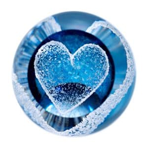 Caithness Glass. Cœur Aqua