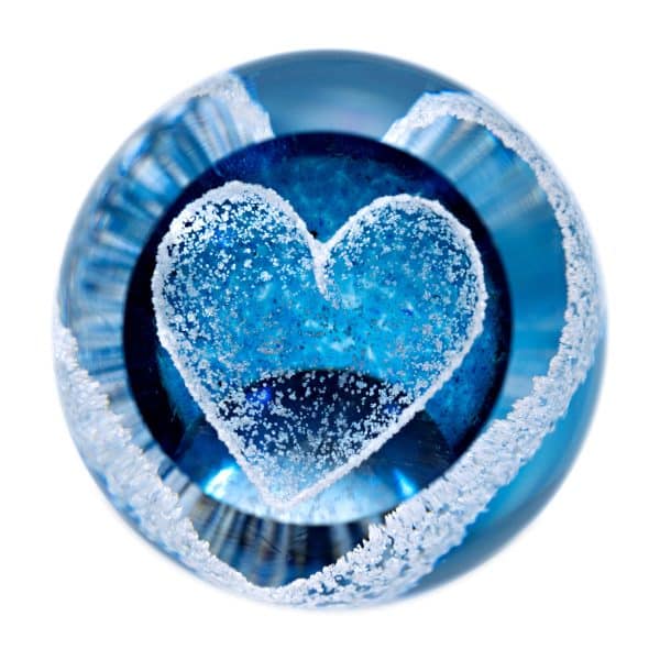 Caithness Glass. Cœur Aqua