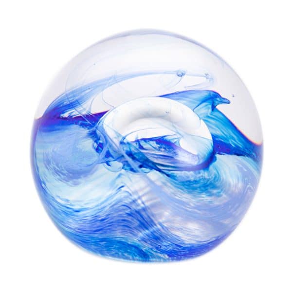 Caithness Glass. Cristal de Lune Bleu Océan