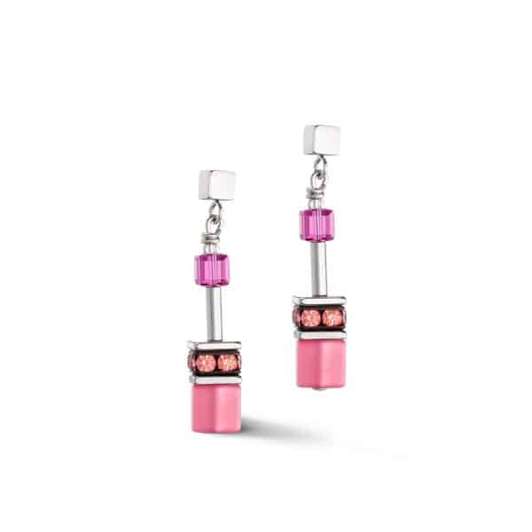 Cœur de Lion. Boucles d'Oreilles GeoCube® Iconic Viva Magenta