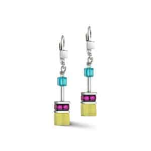 Cœur de Lion. Boucles d'Oreilles GeoCube® Iconic Multicolore Fancy