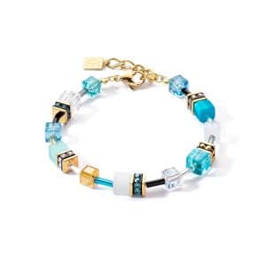 Cœur de Lion. Bracelet GeoCube Iconic Or Turquoise
