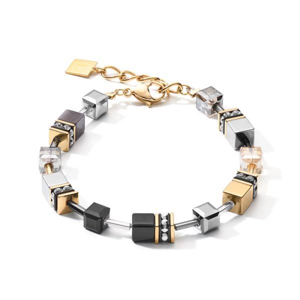 Cœur de Lion. Bracelet GeoCube® Gris & Or
