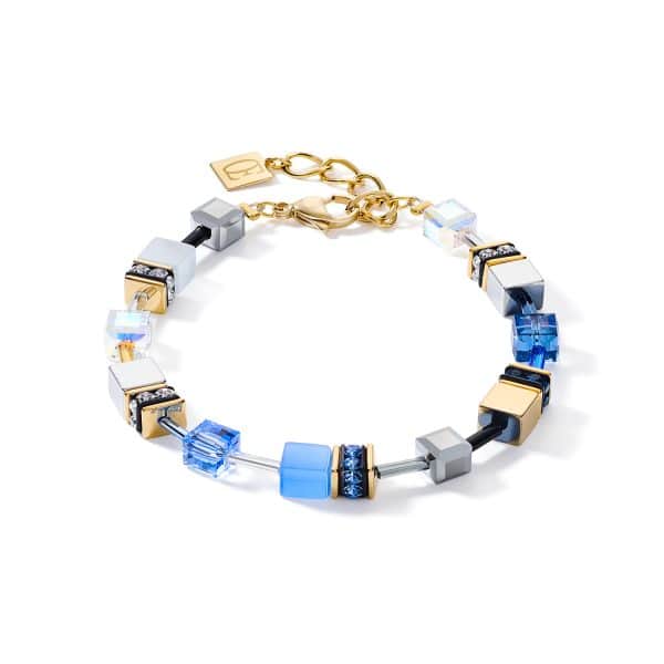Cœur de Lion. Collier GeoCube® Bleu & Or – Image 2