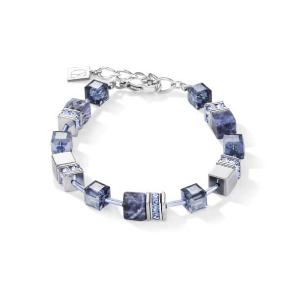 Cœur de Lion. Boucles d'Oreilles GeoCube® Sodalite et Hématite Bleu – Image 3