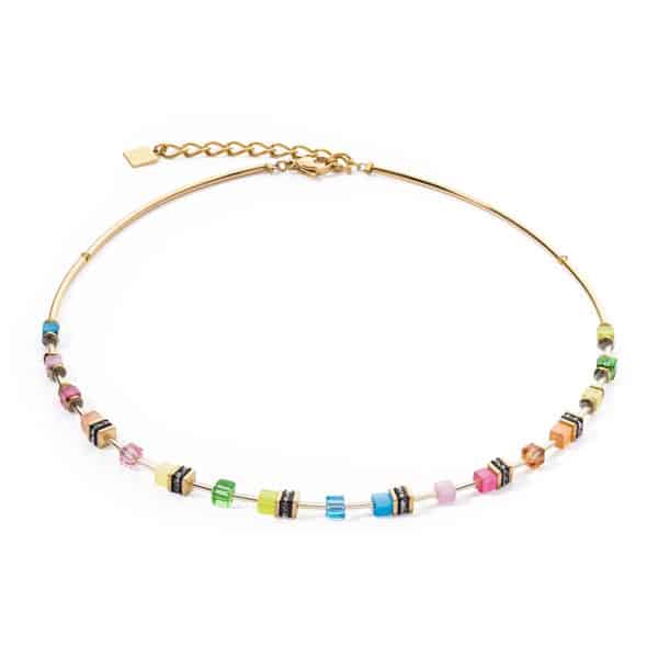 Cœur de Lion. Boucles d'Oreilles GeoCubeR Lite Mini Rainbow & Or – Image 2