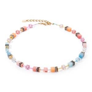 Cœur de Lion. Collier GeoCube® Iconic Aqua Abricot