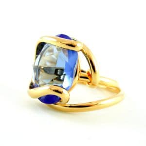 Andrea Marazzini. Bague Ovale Bleu Saphir & Or