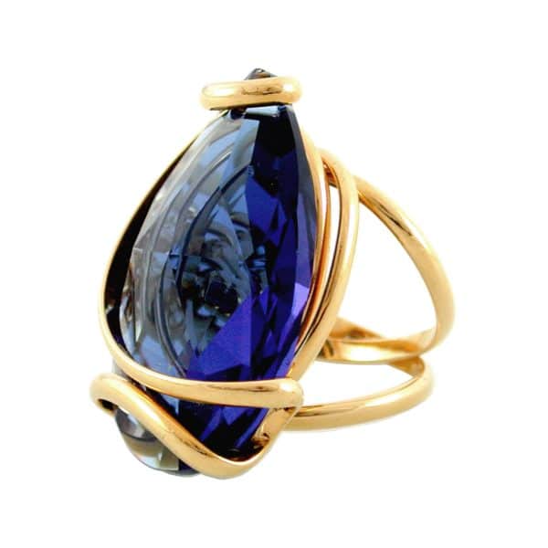 Andrea Marazzini. Bague Drop Bleu Saphir & Or – Image 2