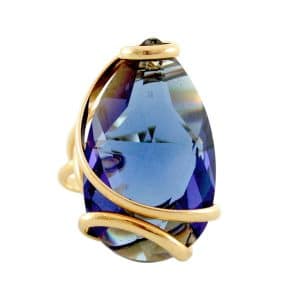 Andrea Marazzini. Bague Drop Bleu Saphir & Or