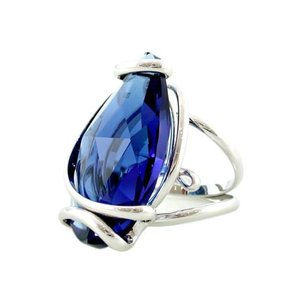 Andrea Marazzini. Bague Drop Bleu Saphir & Argent – Image 2
