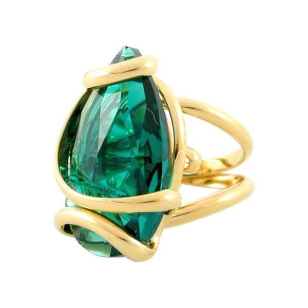 Andrea Marazzini. Bague Drop Vert Emeraude & Or – Image 2
