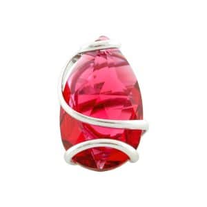 Andrea Marazzini. Bague Drop Rose Rubis & Argent