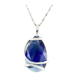 Andrea Marazzini. Collier Drop Bleu Saphir & Argent