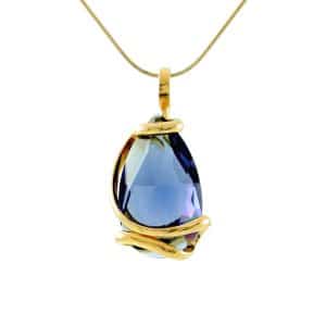 Andrea Marazzini. Collier Drop Bleu Saphir & Or