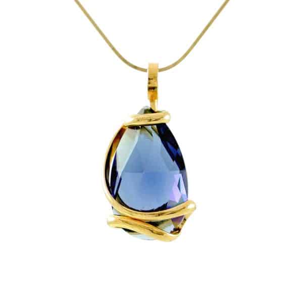 Andrea Marazzini. Collier Drop Bleu Saphir & Or