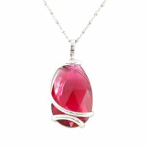 Andrea Marazzini. Collier Drop Rubis & Argent