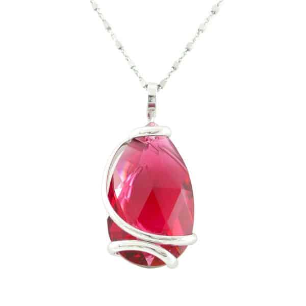 Andrea Marazzini. Collier Drop Rubis & Argent