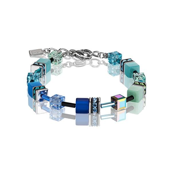 Cœur de Lion. Boucles d'Oreilles GeoCube® Bleu & Vert – Image 3