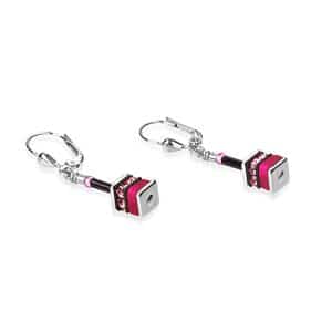 Cœur de Lion. Boucles d'Oreilles GeoCube® Fuchsia