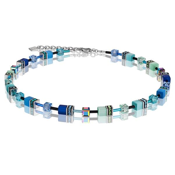 Cœur de Lion. Boucles d'Oreilles GeoCube® Bleu & Vert – Image 2