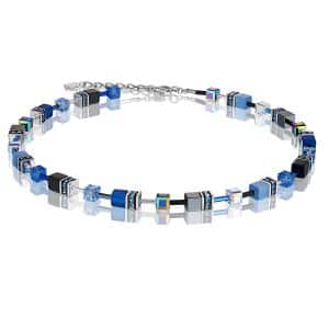 Cœur de Lion. Collier GeoCube® Bleu Cobalt