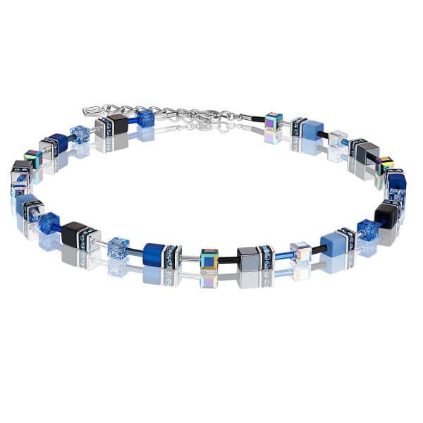 Cœur de Lion. Collier GeoCube® Bleu Cobalt
