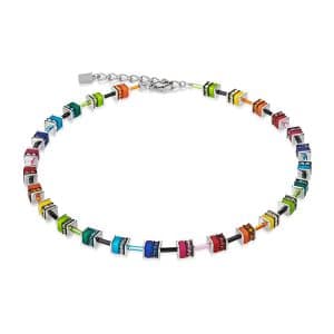 Cœur de Lion. Collier GeoCube Classique Arc en Ciel