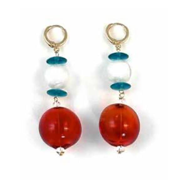 Antica Murrina. Boucles d'Oreilles Carmen Rouge