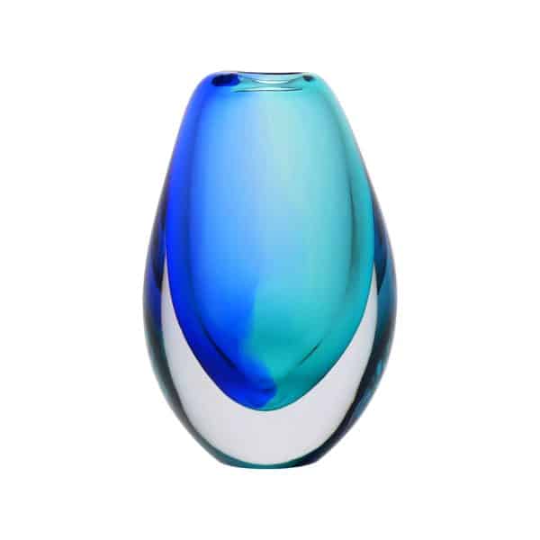 Jan Machalek. Vase Amande Bleu cobalt & Turquoise