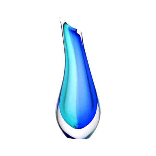 Jan Machalek. Vase Soliflore Pingouin Bleu Cobalt & Turquoise