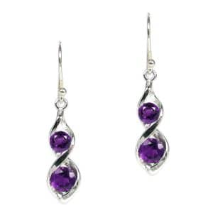 Sylvie Delafontaine. Boucles d'Oreilles Améthyste & Argent