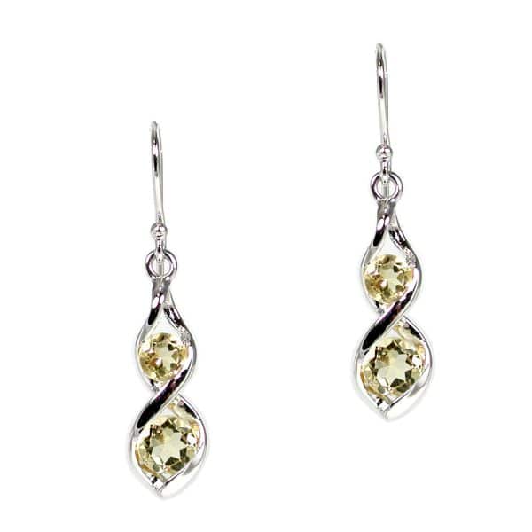 Sylvie Delafontaine. Boucles d'Oreilles Citrine & Argent