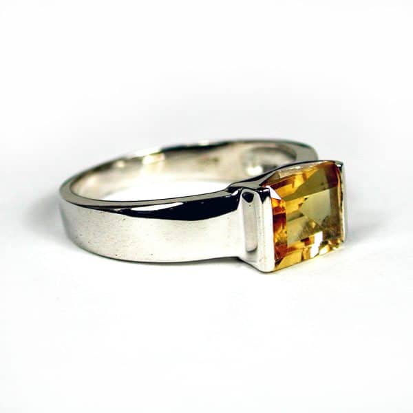 Sylvie Delafontaine. Bague Art Déco Citrine & Argent – Image 2