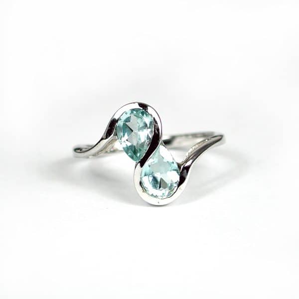 Sylvie Delafontaine. Collier Cœur Topaze Bleue & Argent – Image 3