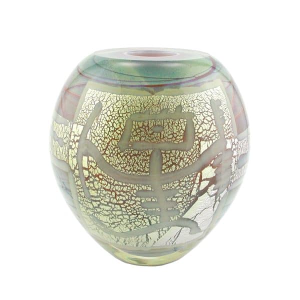Olivier Mallemouche. Vase Pictogramme Gris Argent & Corail