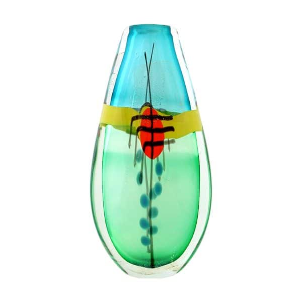Olivier Mallemouche. Vase Incalmo Vert & Bleu