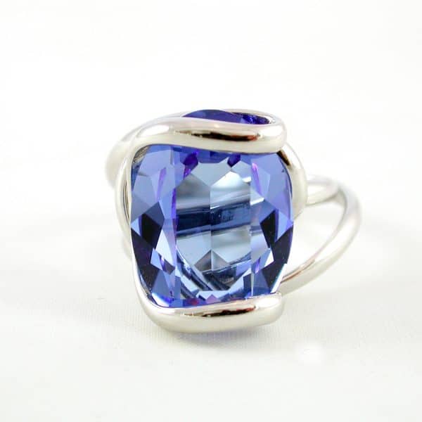 Andrea Marazzini. Bague Ovale Bleu Saphir & Argent – Image 2