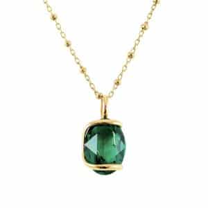 Andrea Marazzini. Collier Ovale Vert Emeraude & Or