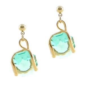 Andrea Marazzini. Boucles d'Oreilles Octagon Turquoise & Or