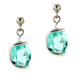 Andrea Marazzini. Boucles d'Oreilles Ovales Turquoise & Argent
