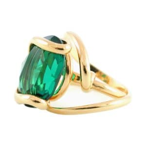 Andrea Marazzini. Bague Ovale Vert Emeraude & Or