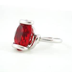 Andrea Marazzini. Bague Ovale Rouge Rubis & Argent