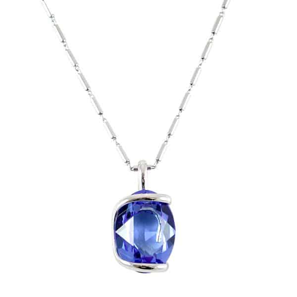 Andrea Marazzini. Collier Ovale Bleu Saphir & Argent