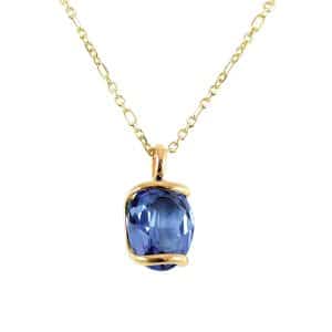 Andrea Marazzini. Collier Ovale Bleu Saphir & Or