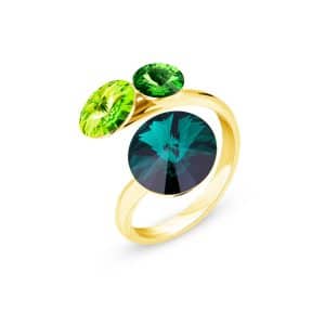 Spark. Bague Lollipop Vert & Or