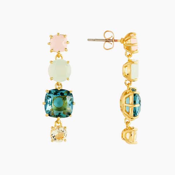 Les Néréides. Boucles d'Oreilles Diamantine Aqua Azzurra – Image 2